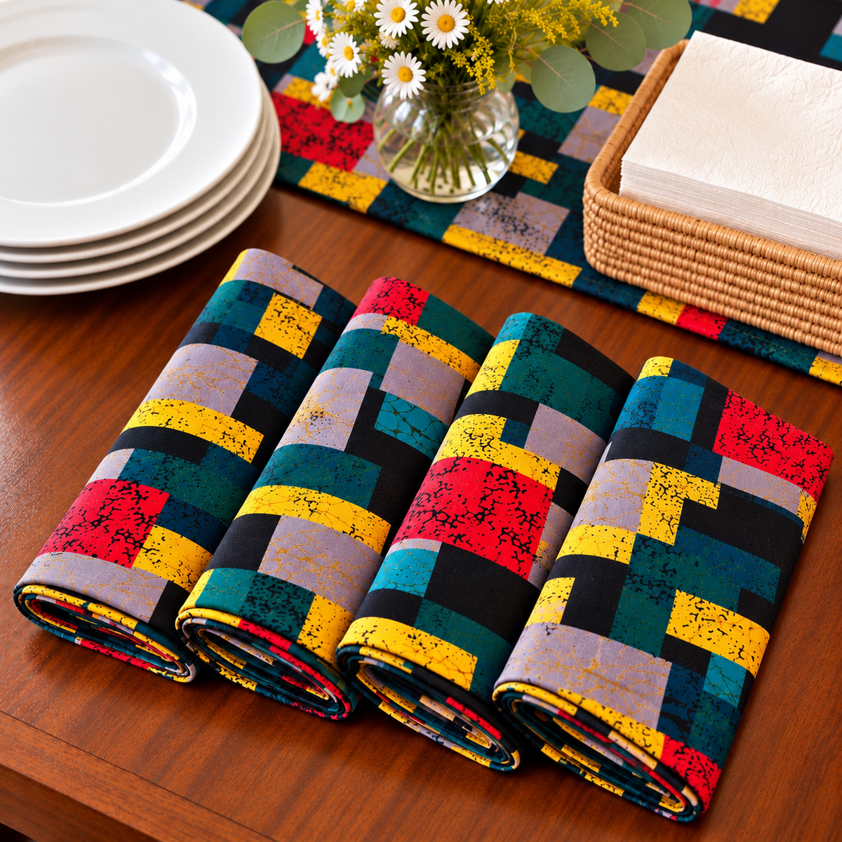 Tooro African Print Cloth Napkins