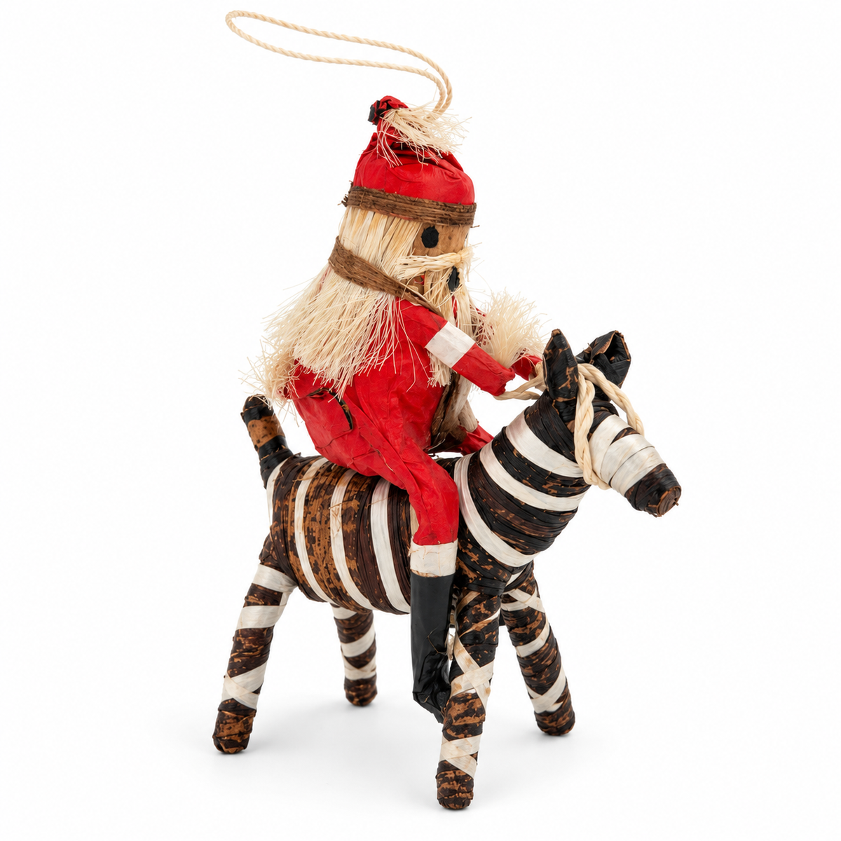 Zebra Santa Ornament