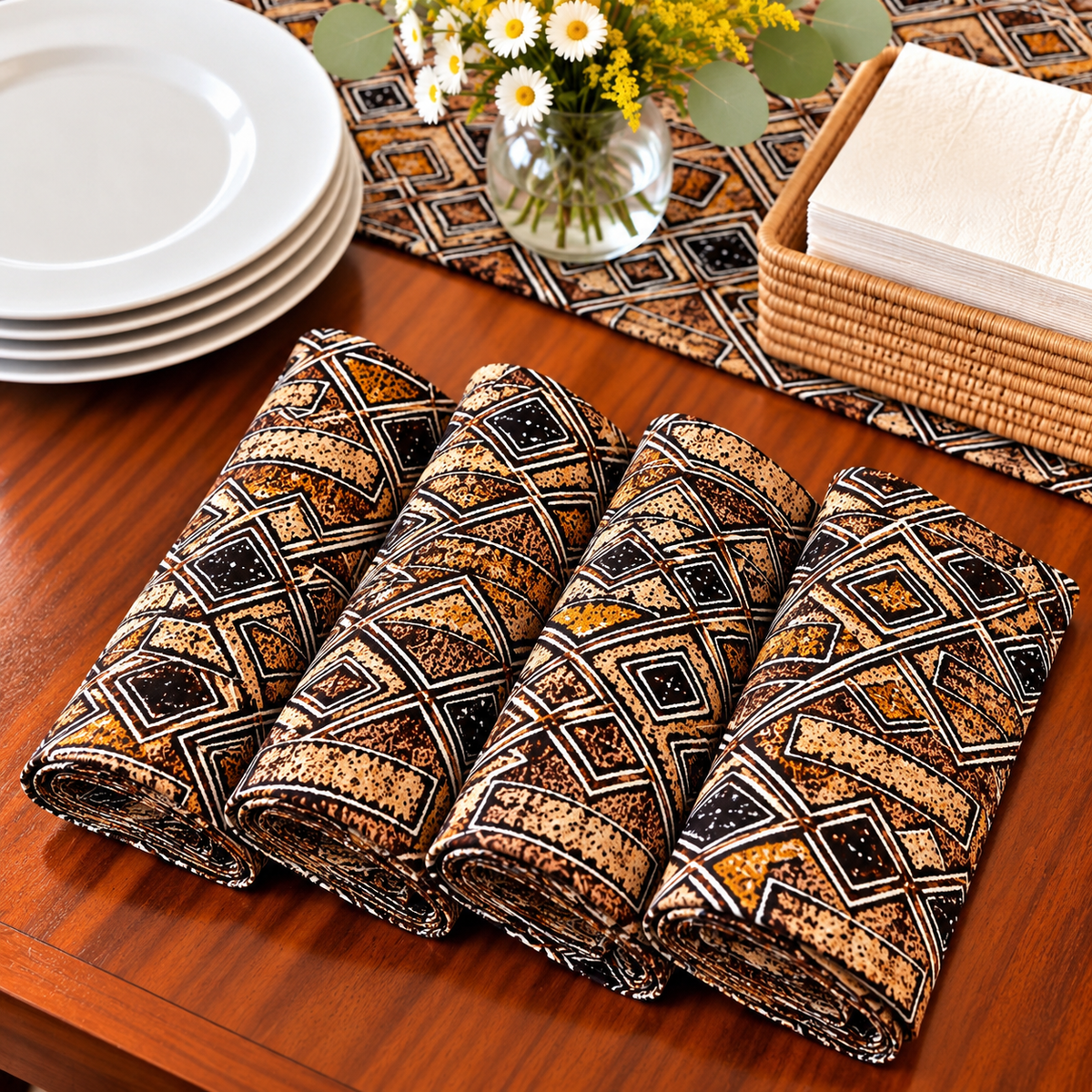 Tooro African Print Cloth Napkins