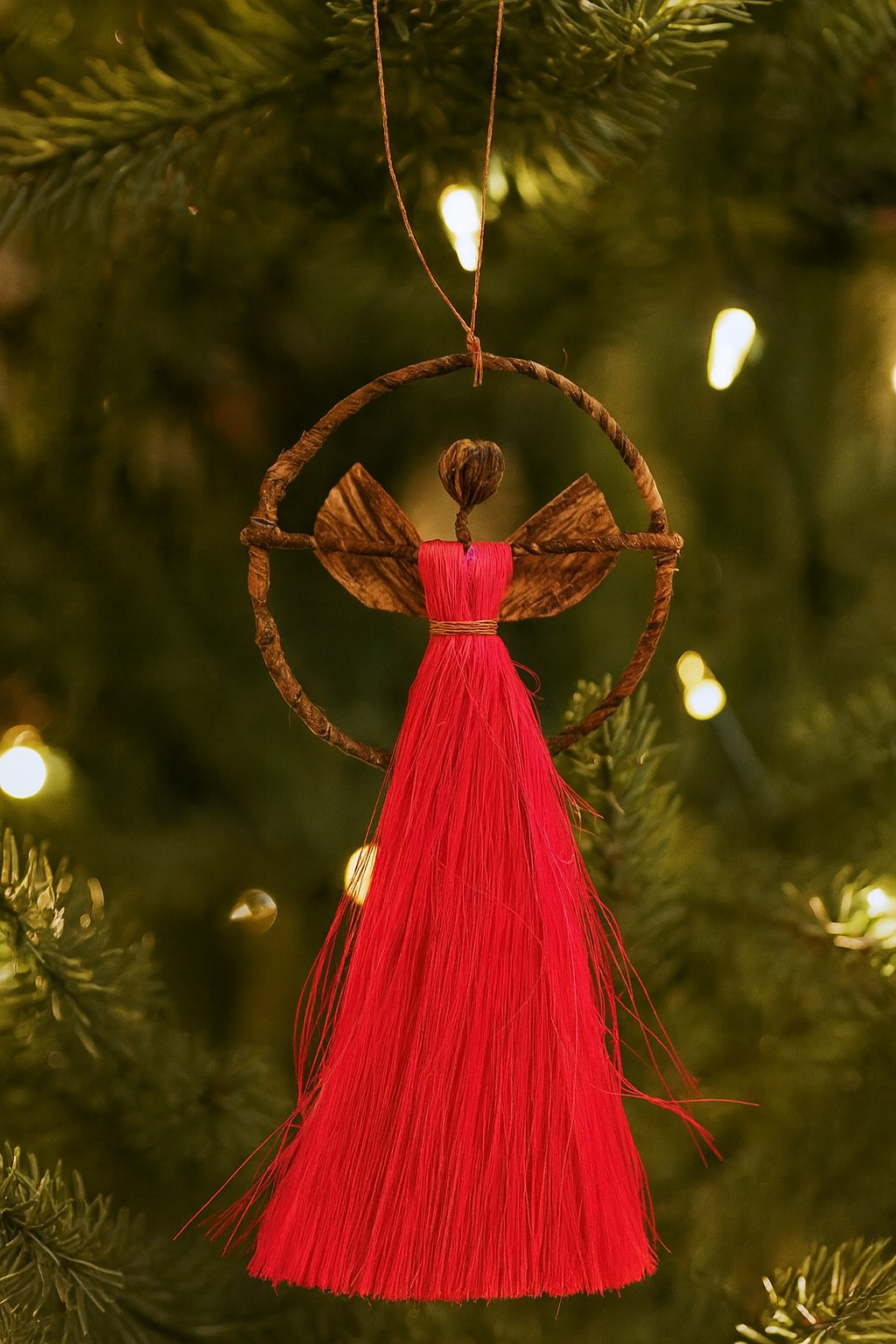 Ugandan Banana Fiber Angel Ornament