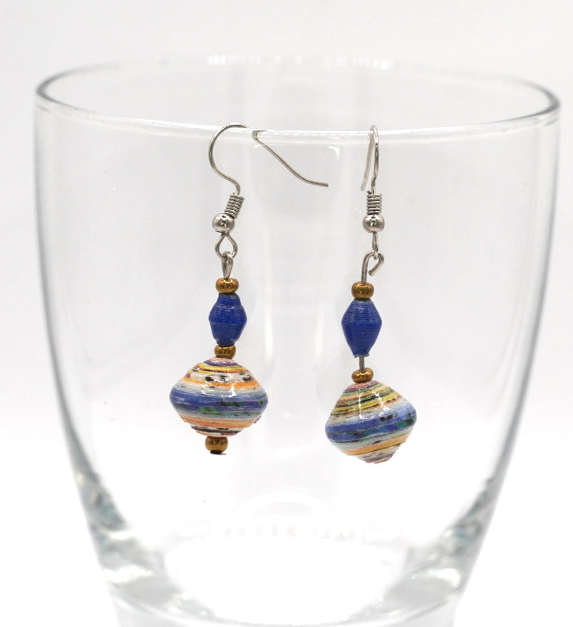 Paper bead Ugandan earrings