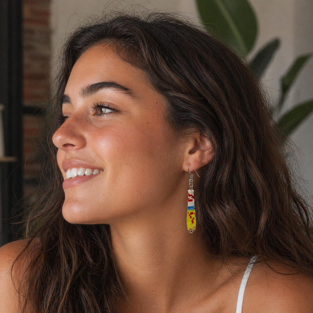 Cone Shaped Paper Bead Earrings