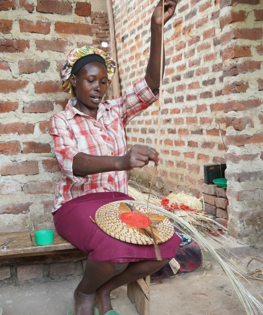 Rose Ugandan Platter Basket
