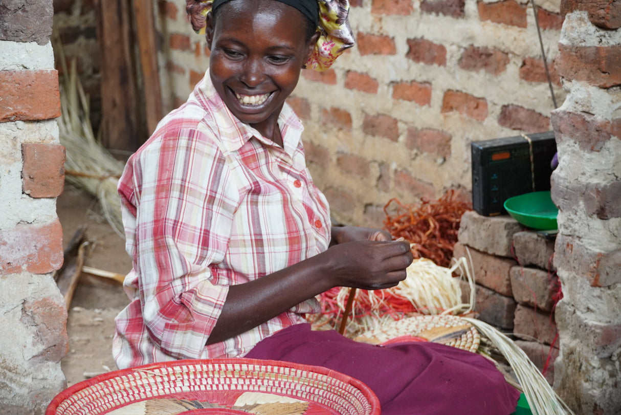 Rose Ugandan Platter Basket