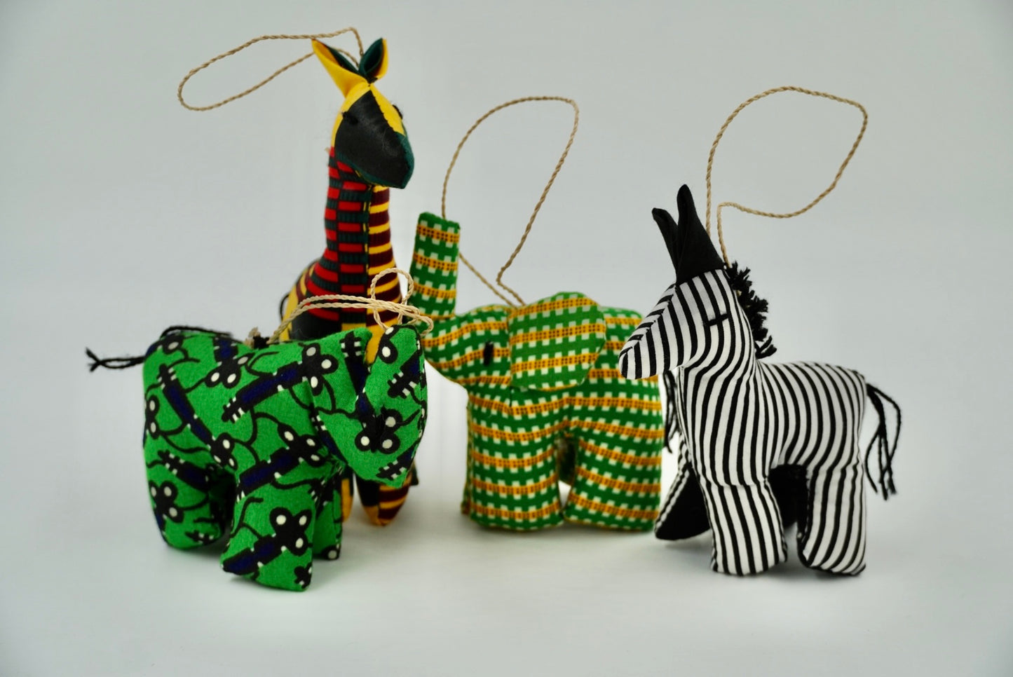 Ugandan Fabric Animal Ornament Set