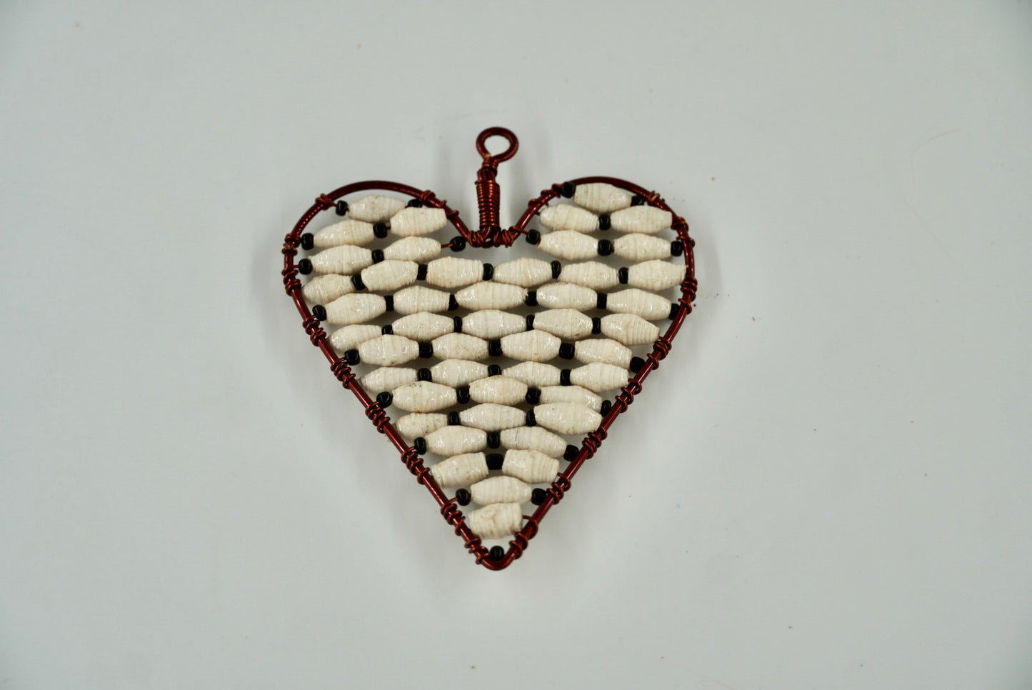 Ugandan Paper Bead Small Heart Ornaments