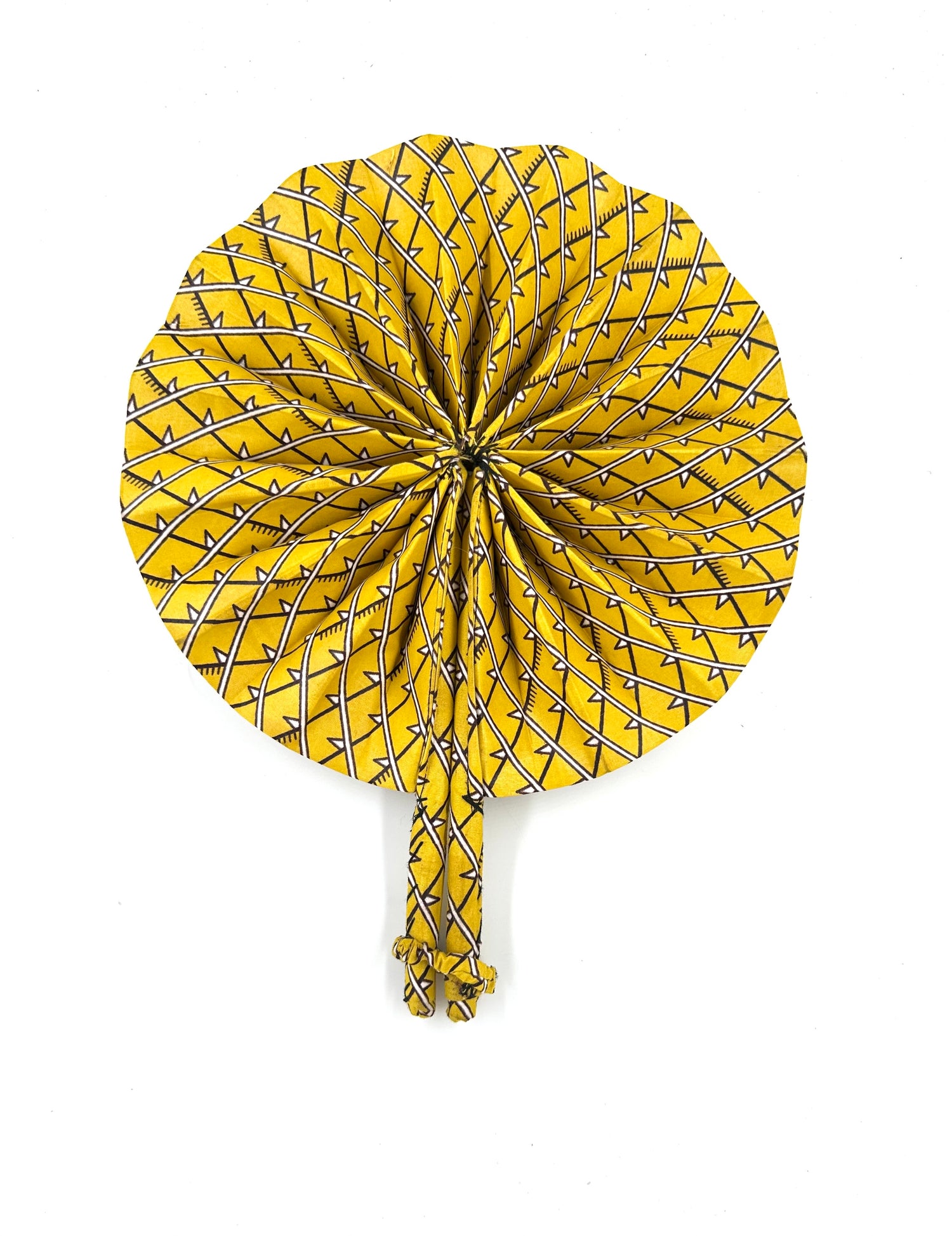 African Fabric Hand Fan with Fabric Handle