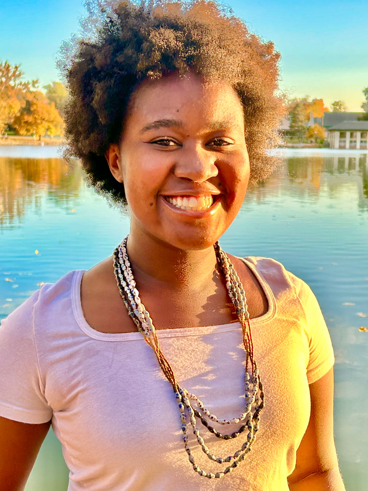 Ugandan Speckled Paper Bead Necklace (3 Colors)