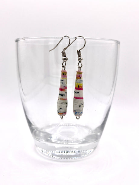 Cone Shaped Paper Bead Earrings