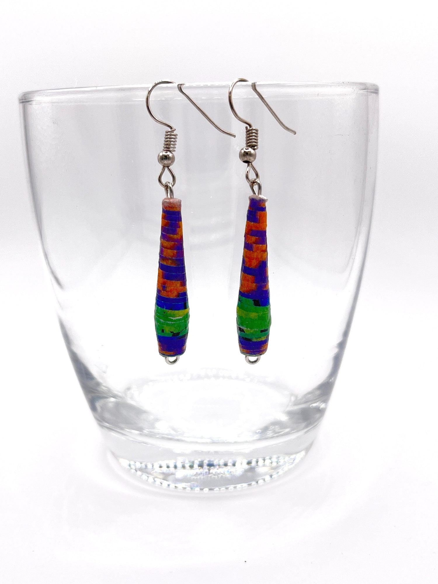 Cone Shaped Paper Bead Earrings