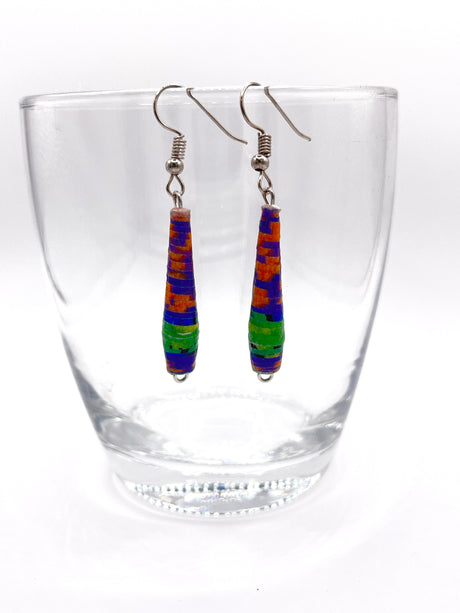 Cone Shaped Paper Bead Earrings