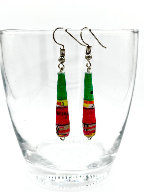 Cone Shaped Paper Bead Earrings