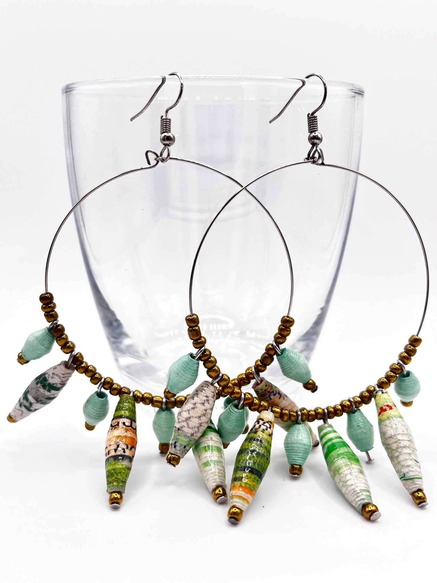 Ugandan Paper Bead Hoop Earrings