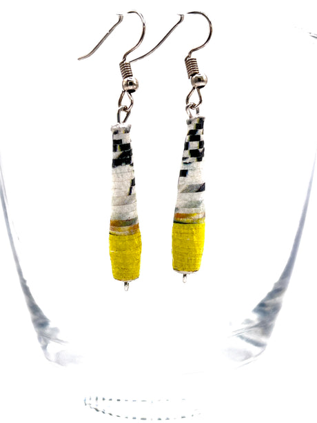 Cone Shaped Paper Bead Earrings