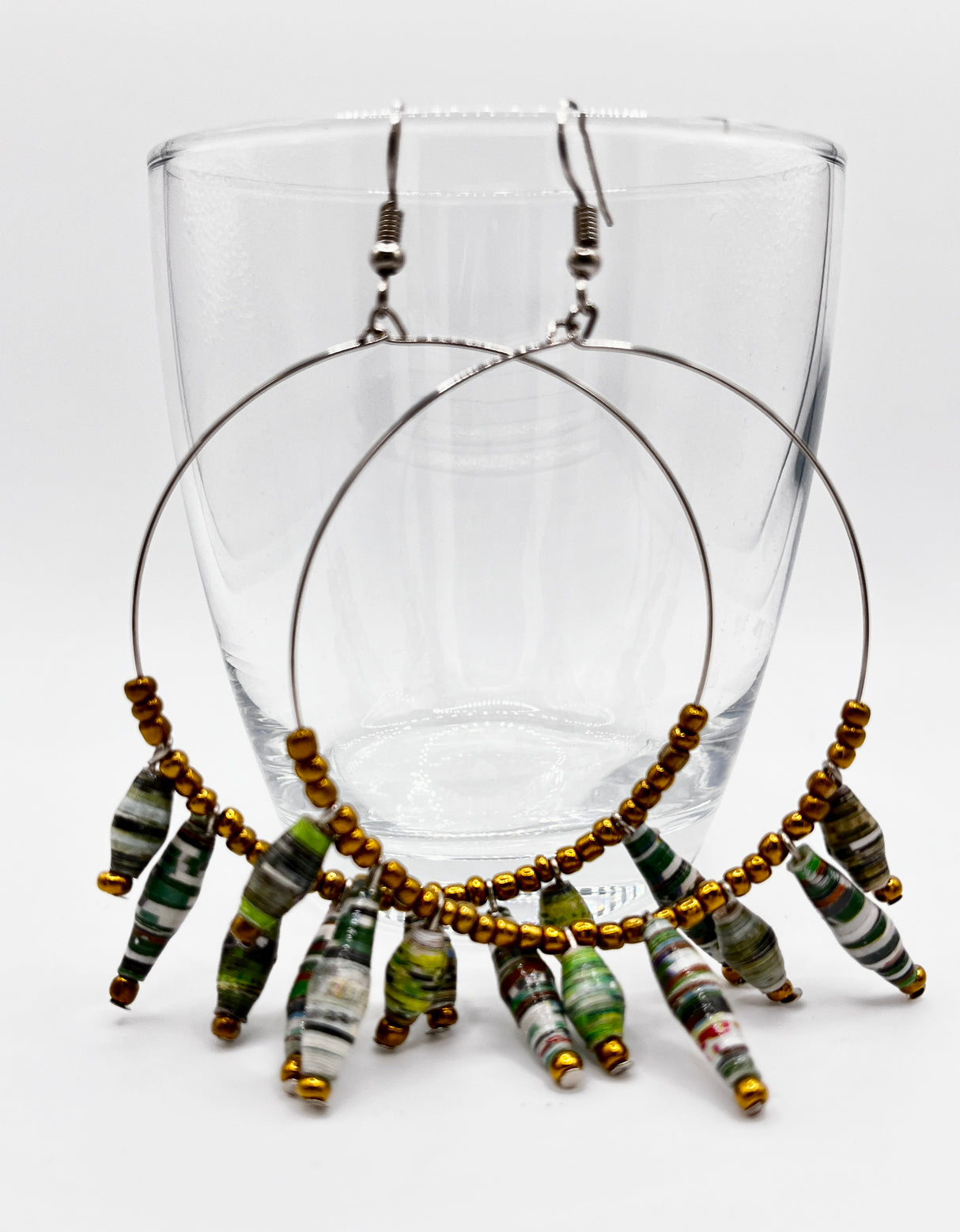 Ugandan Paper Bead Hoop Earrings