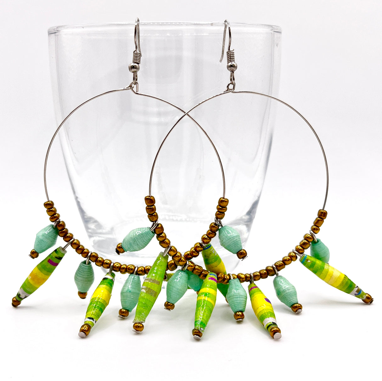Ugandan Paper Bead Hoop Earrings