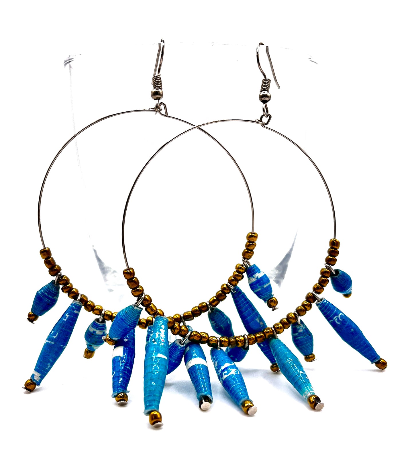 Ugandan Paper Bead Hoop Earrings