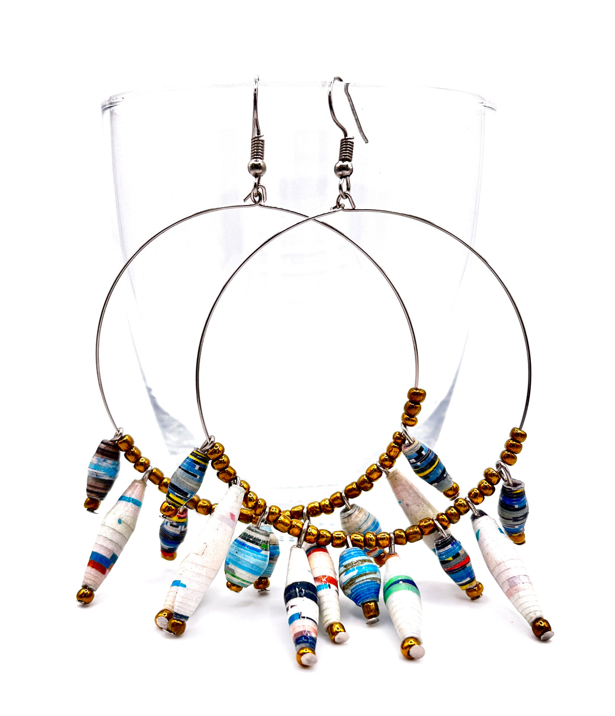 Ugandan Paper Bead Hoop Earrings