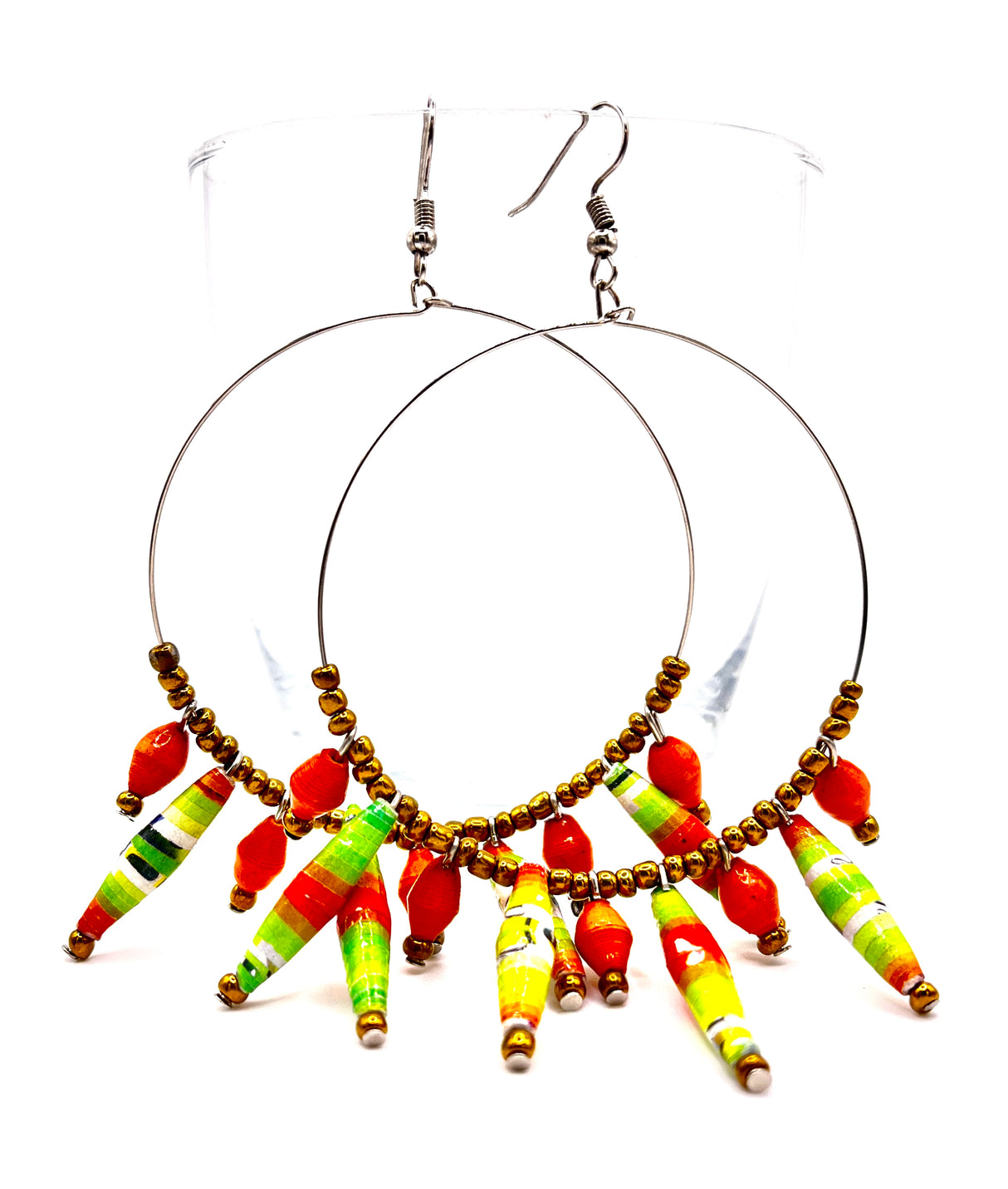 Ugandan Paper Bead Hoop Earrings