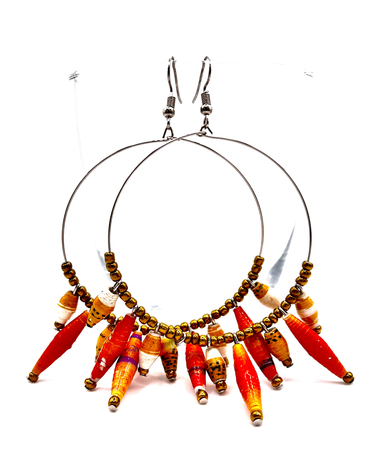 Ugandan Paper Bead Hoop Earrings