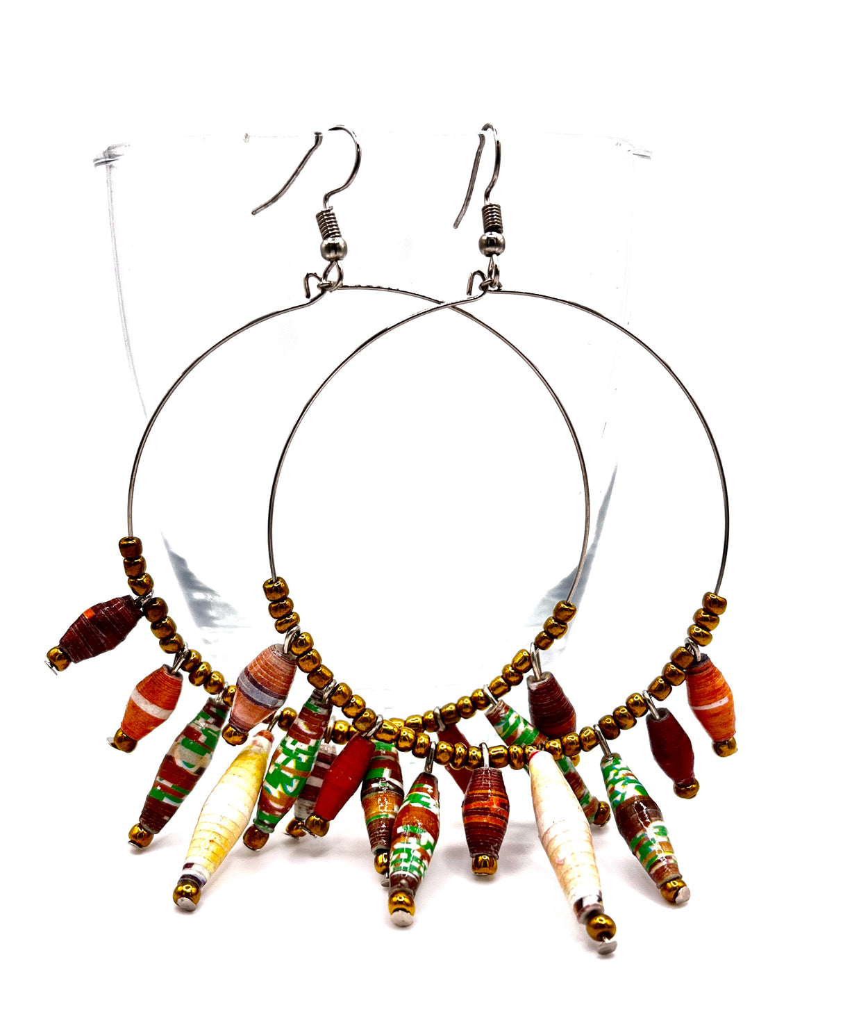 Ugandan Paper Bead Hoop Earrings