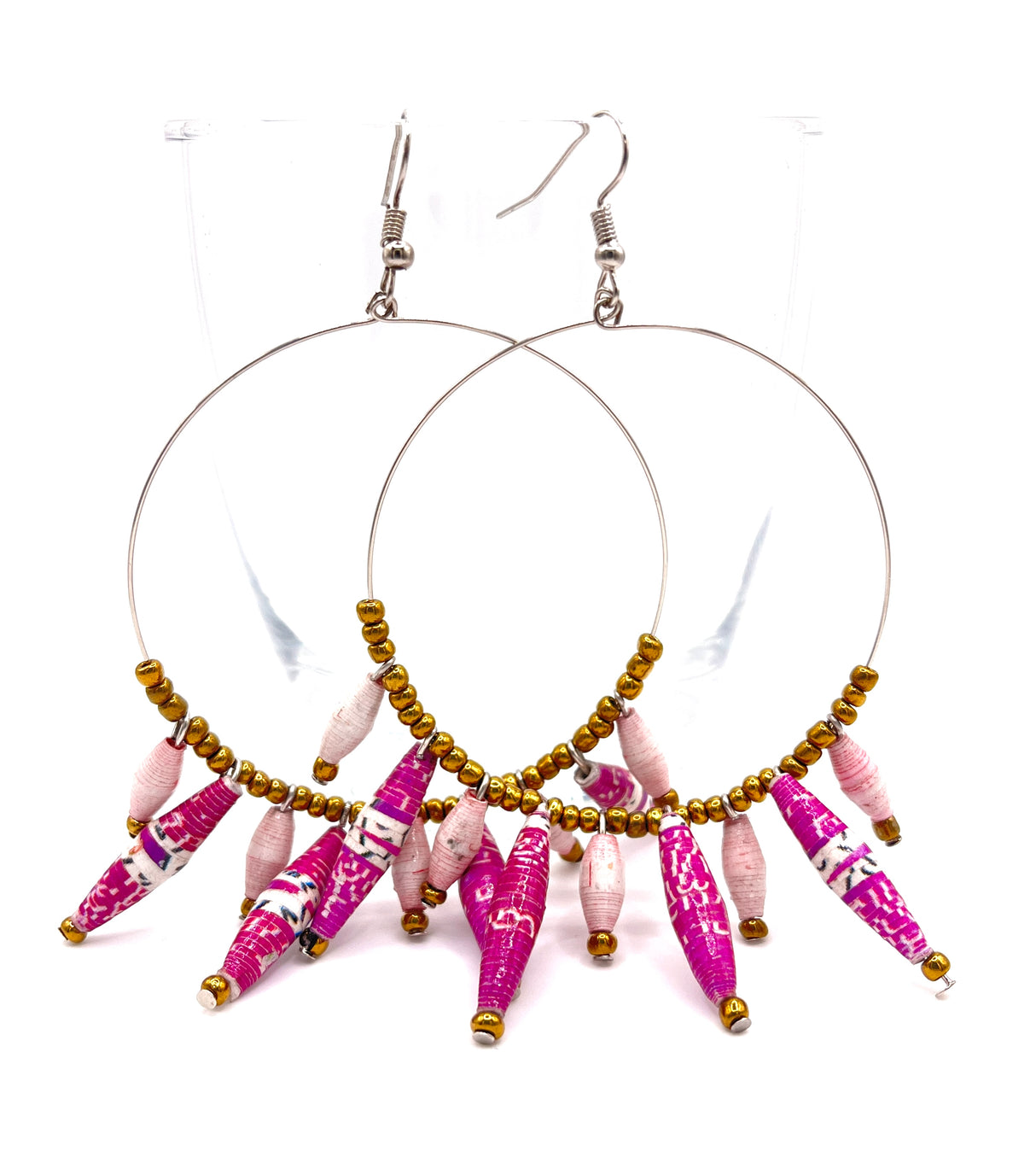 Ugandan Paper Bead Hoop Earrings