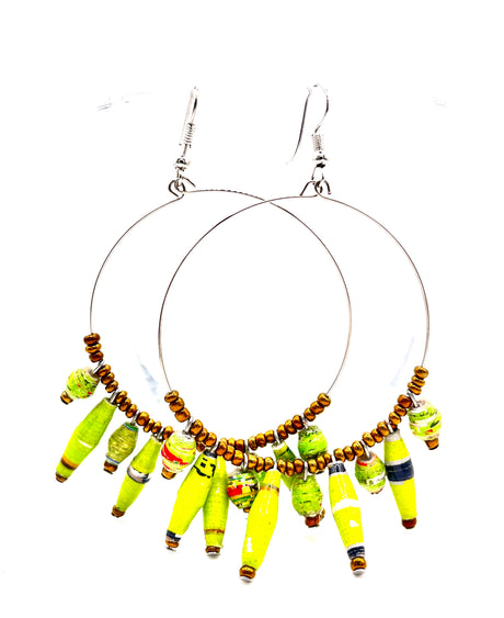 Ugandan Paper Bead Hoop Earrings