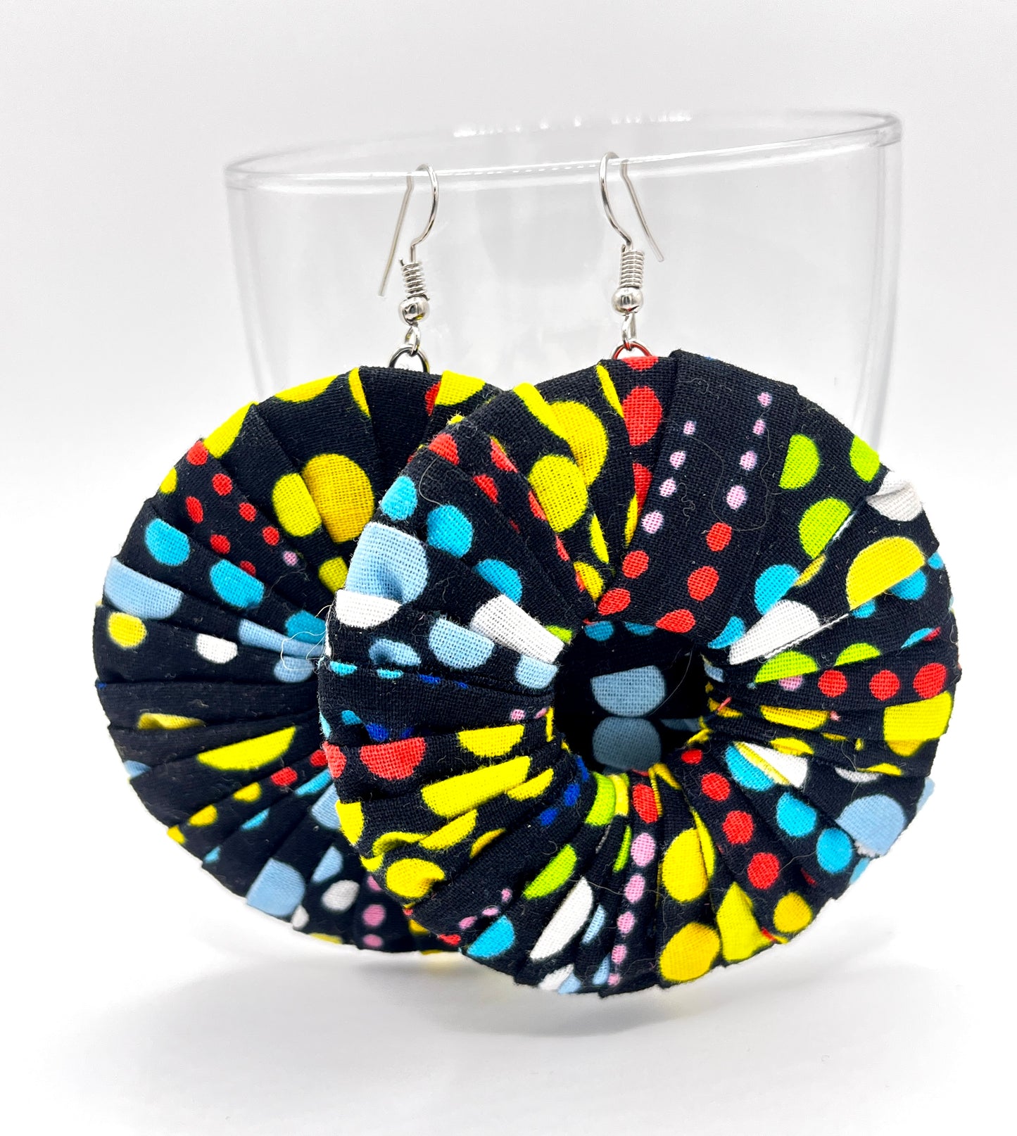 Fabric Disc Earrings