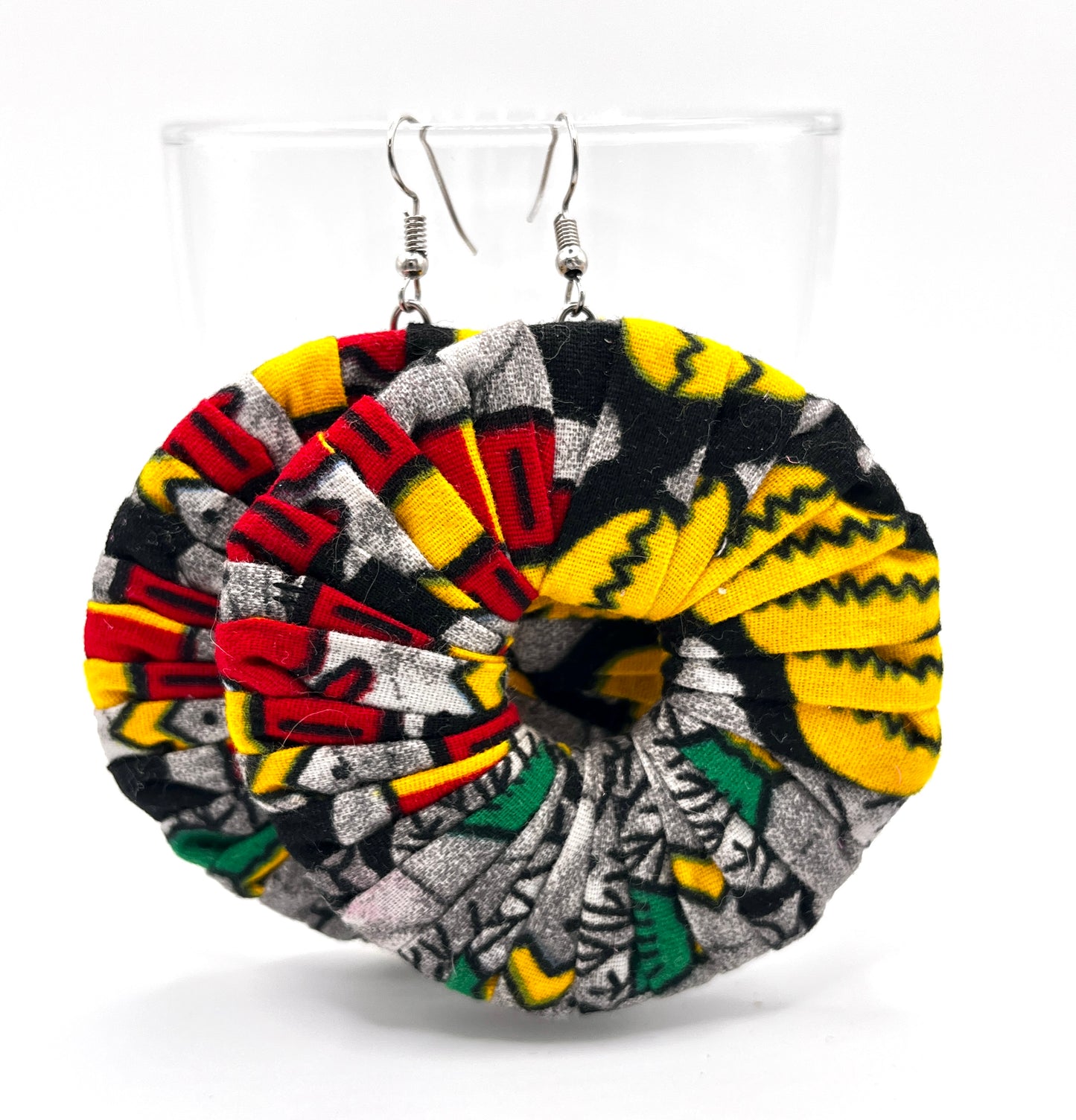 Fabric Disc Earrings