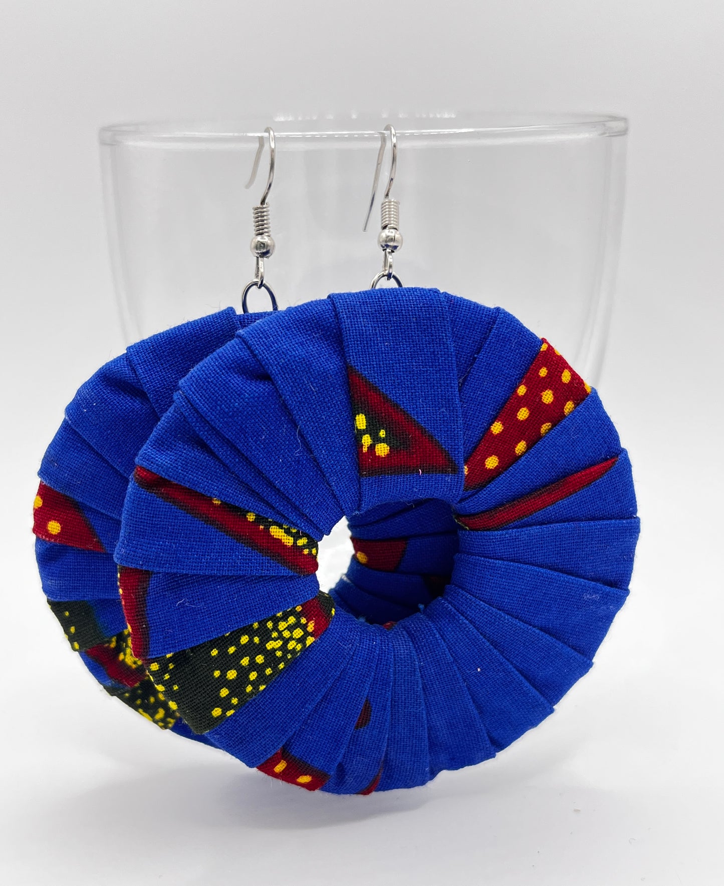 Fabric Disc Earrings