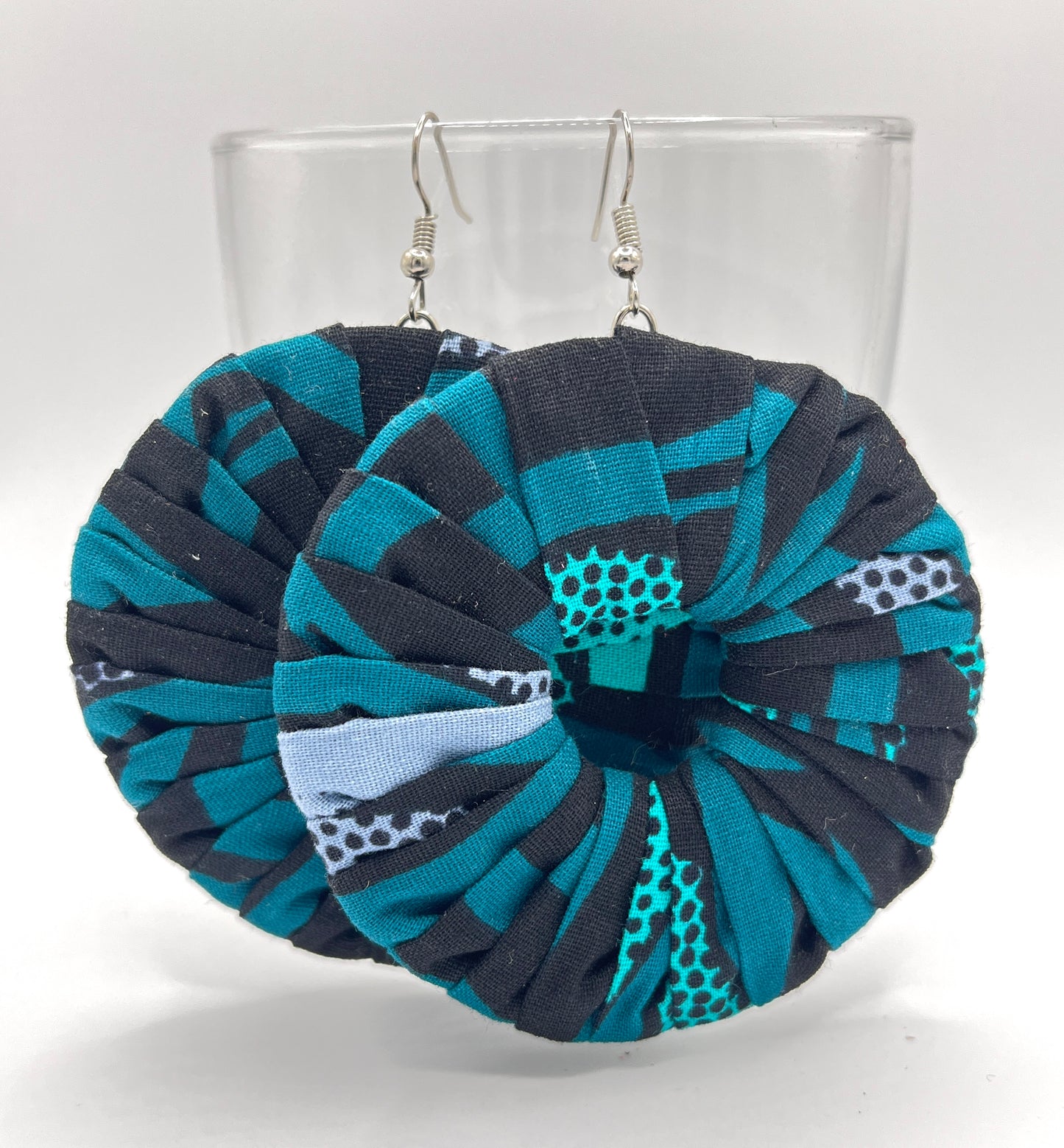 Fabric Disc Earrings