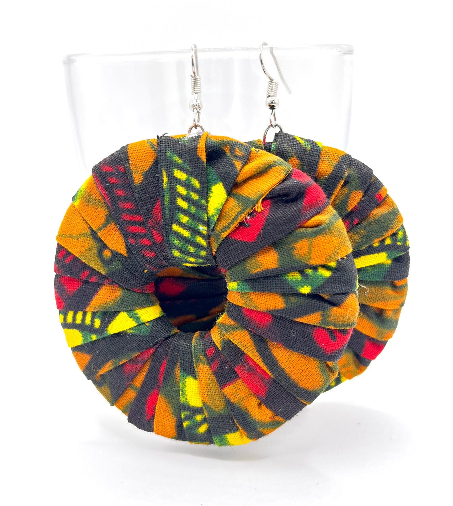 Fabric Disc Earrings