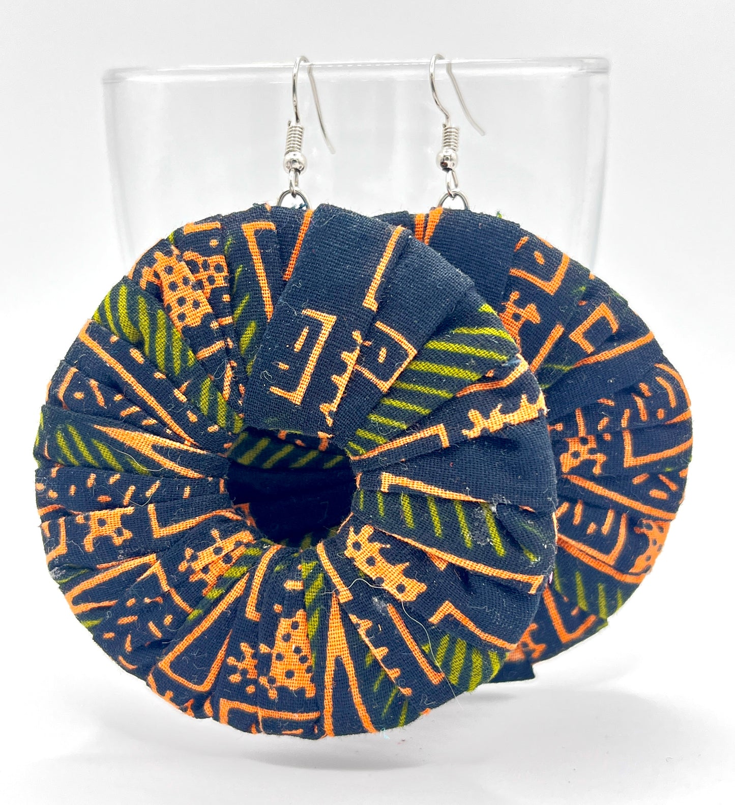 Fabric Disc Earrings
