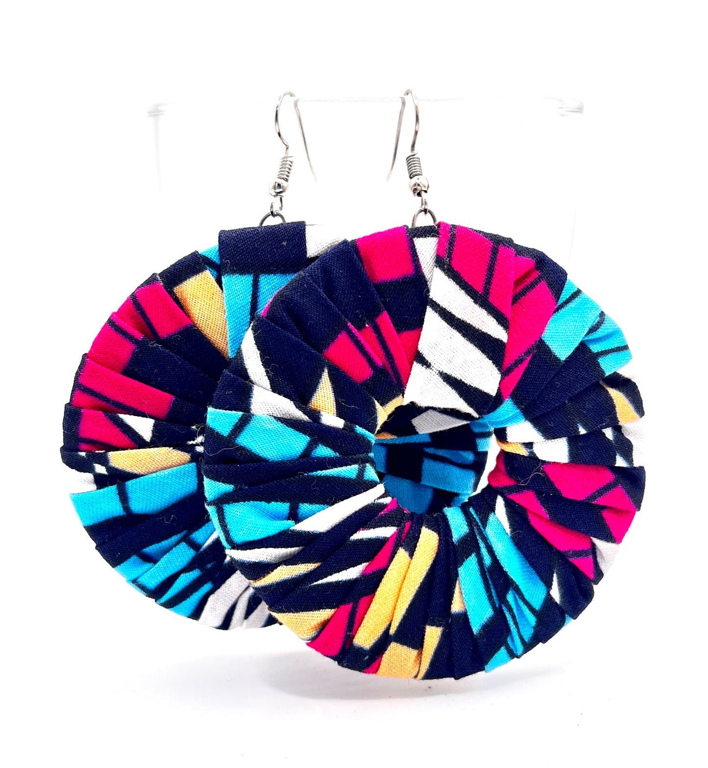 Fabric Disc Earrings