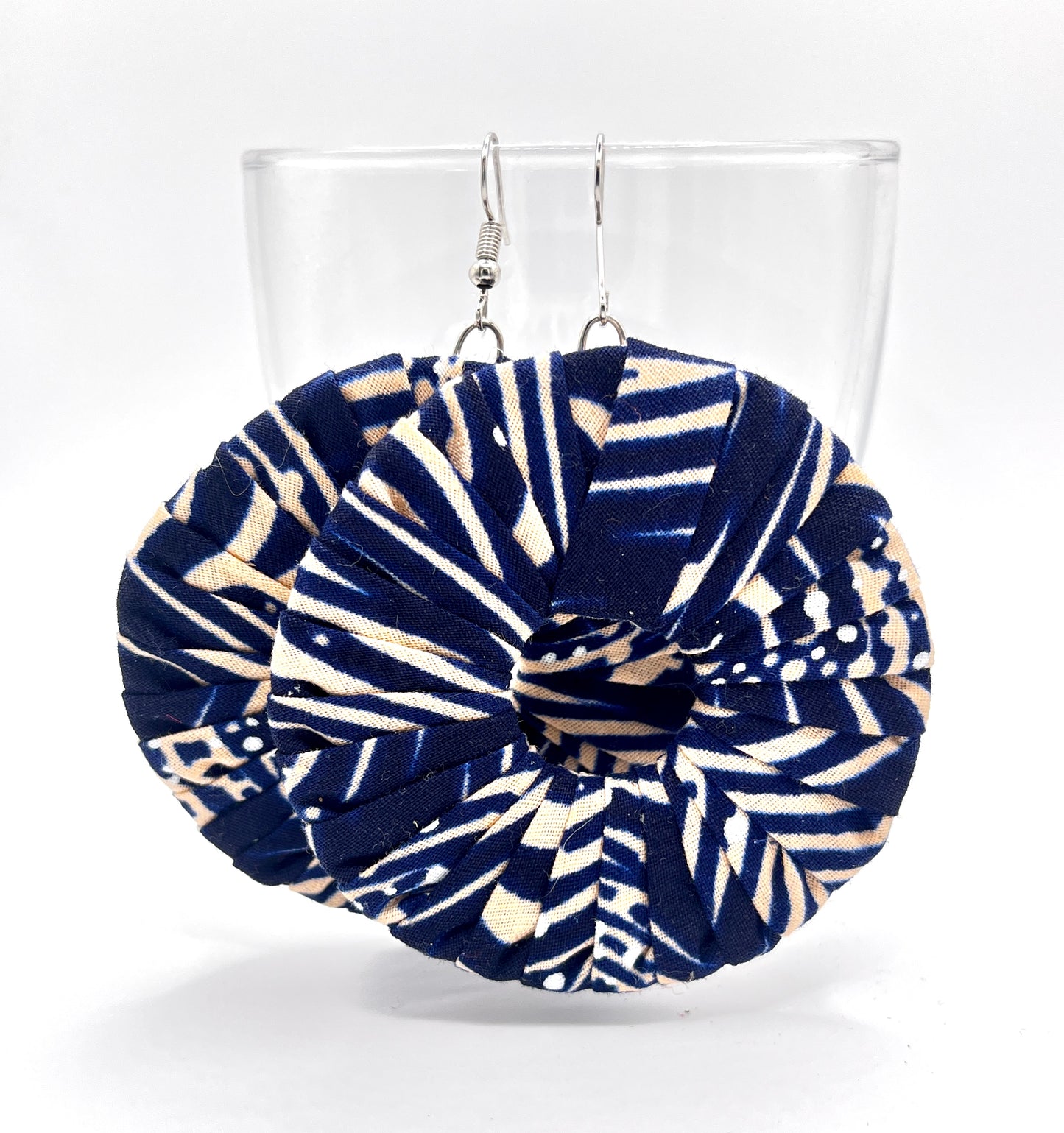Fabric Disc Earrings