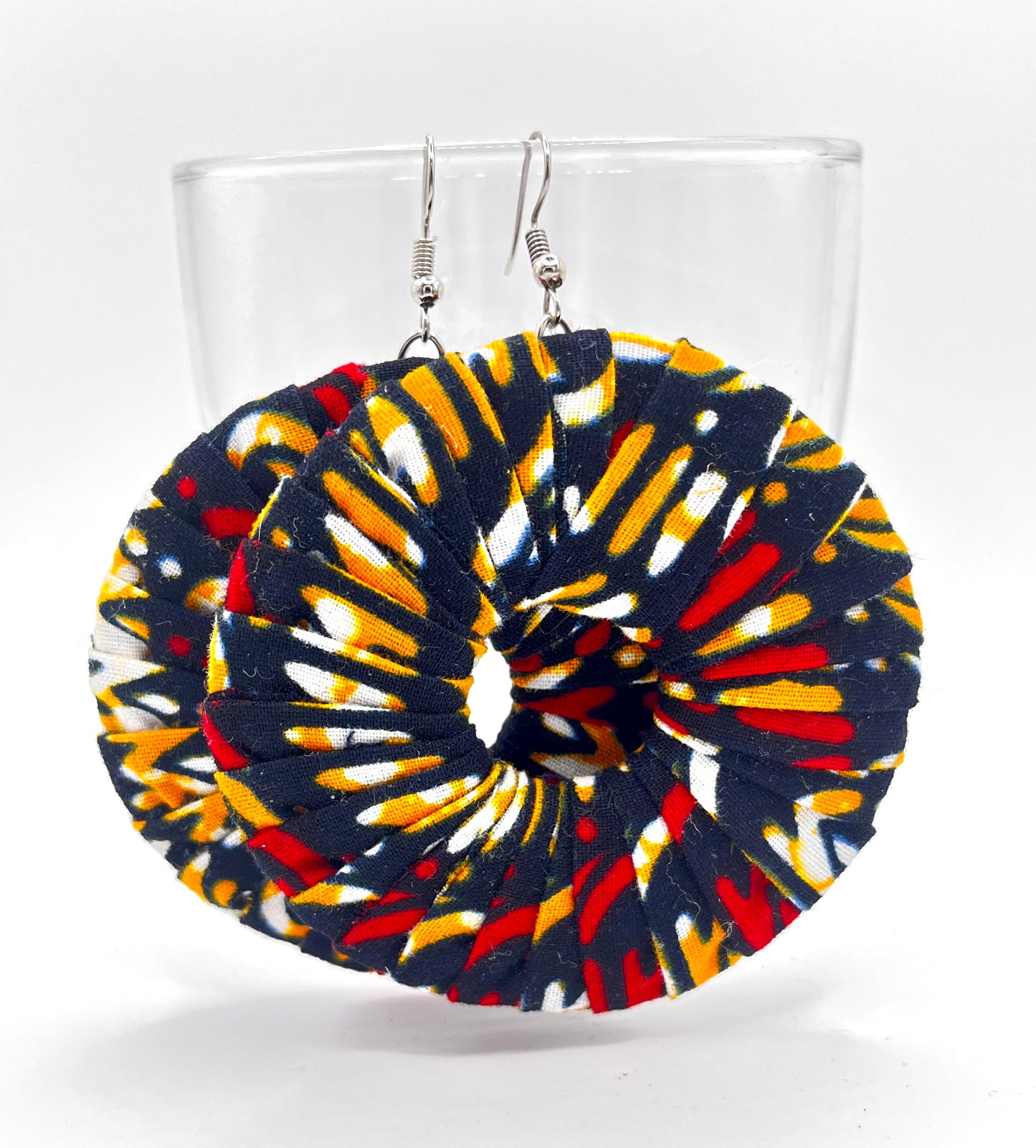 Fabric Disc Earrings