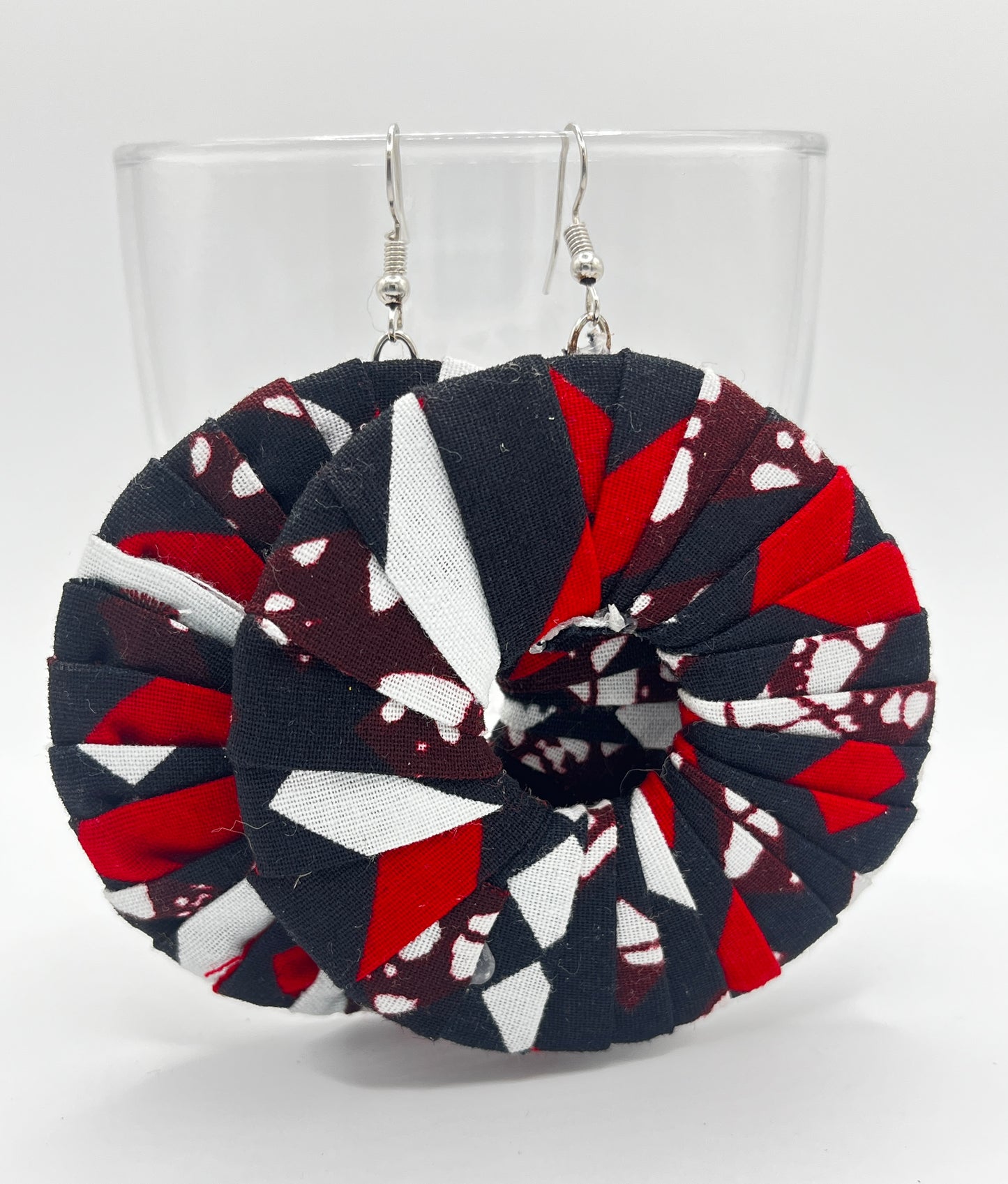 Fabric Disc Earrings