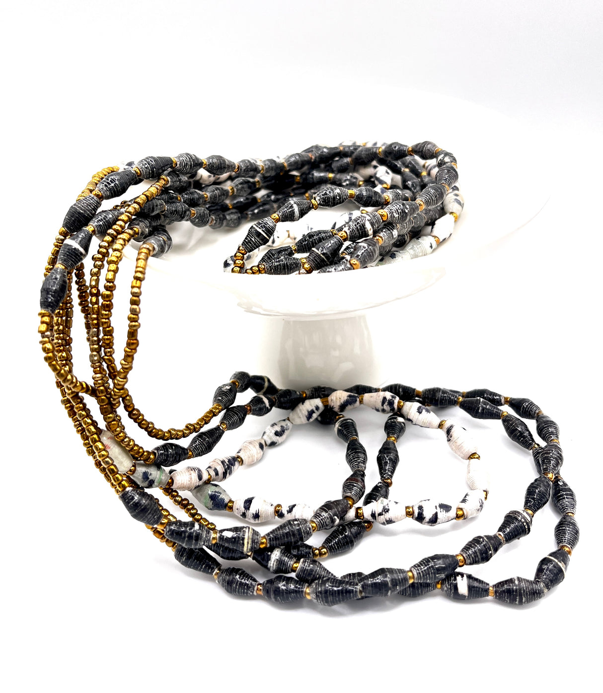 Ugandan Speckled Paper Bead Necklace (3 Colors)