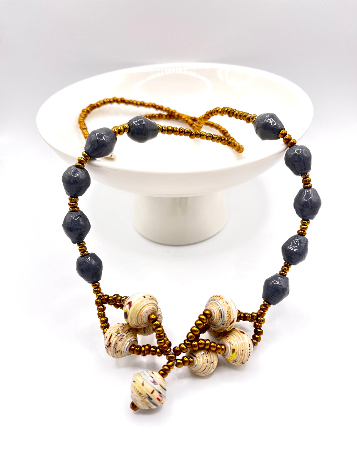 Ugandan Ekisaru Paper Bead Necklace