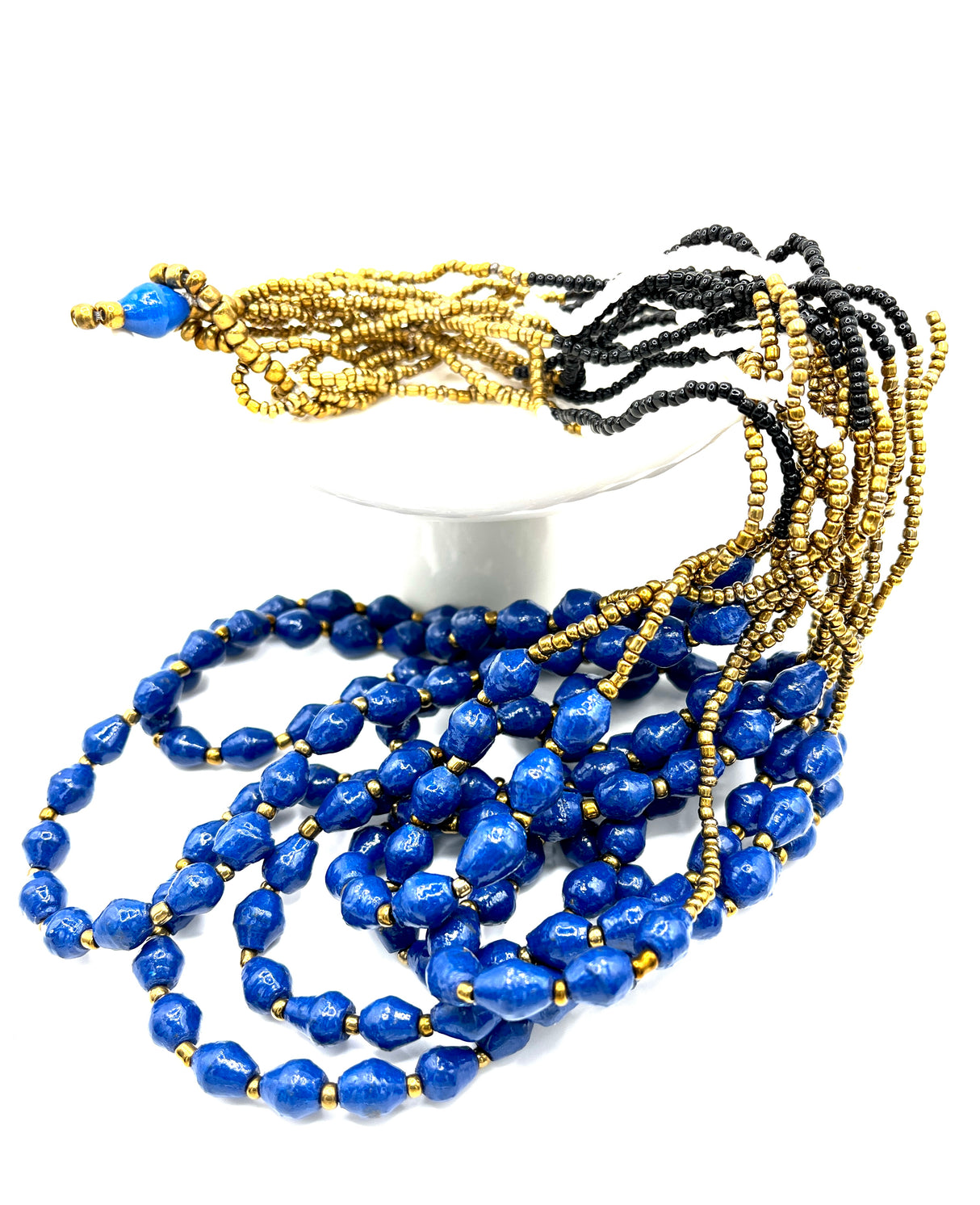 Ugandan Gold Multi-Strand Paper Bead Necklace (6 Colors)