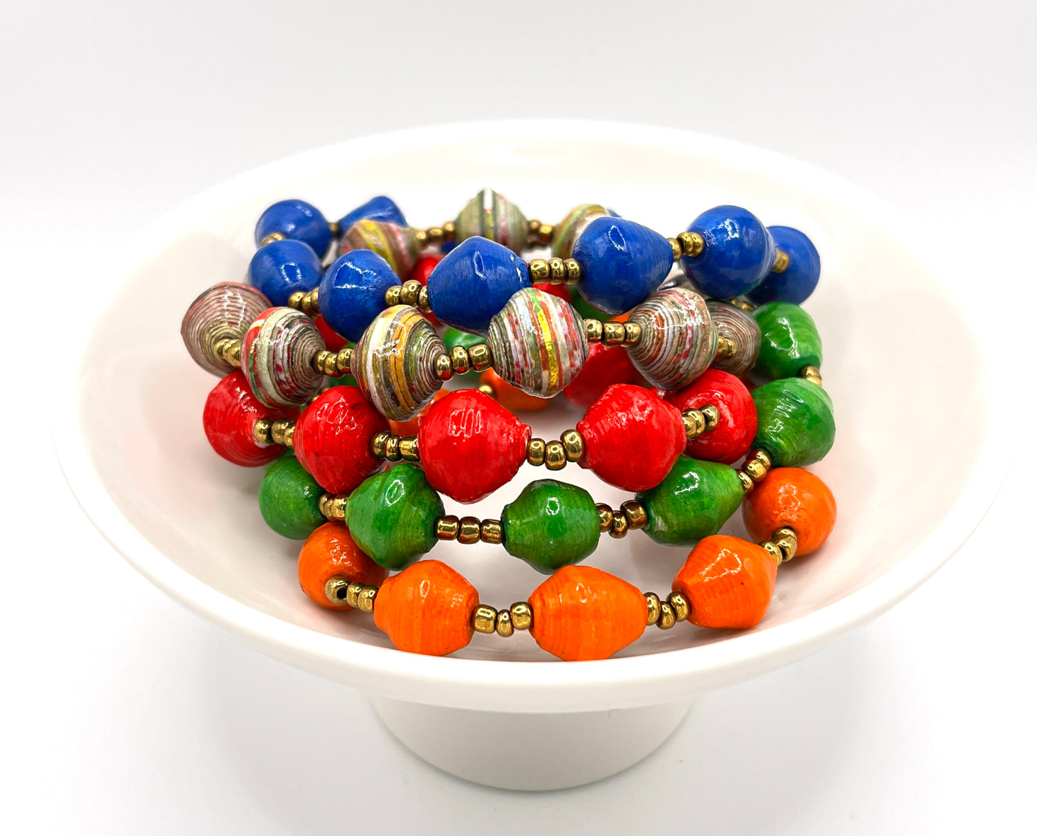Ugandan Paper Bead Bracelet Set