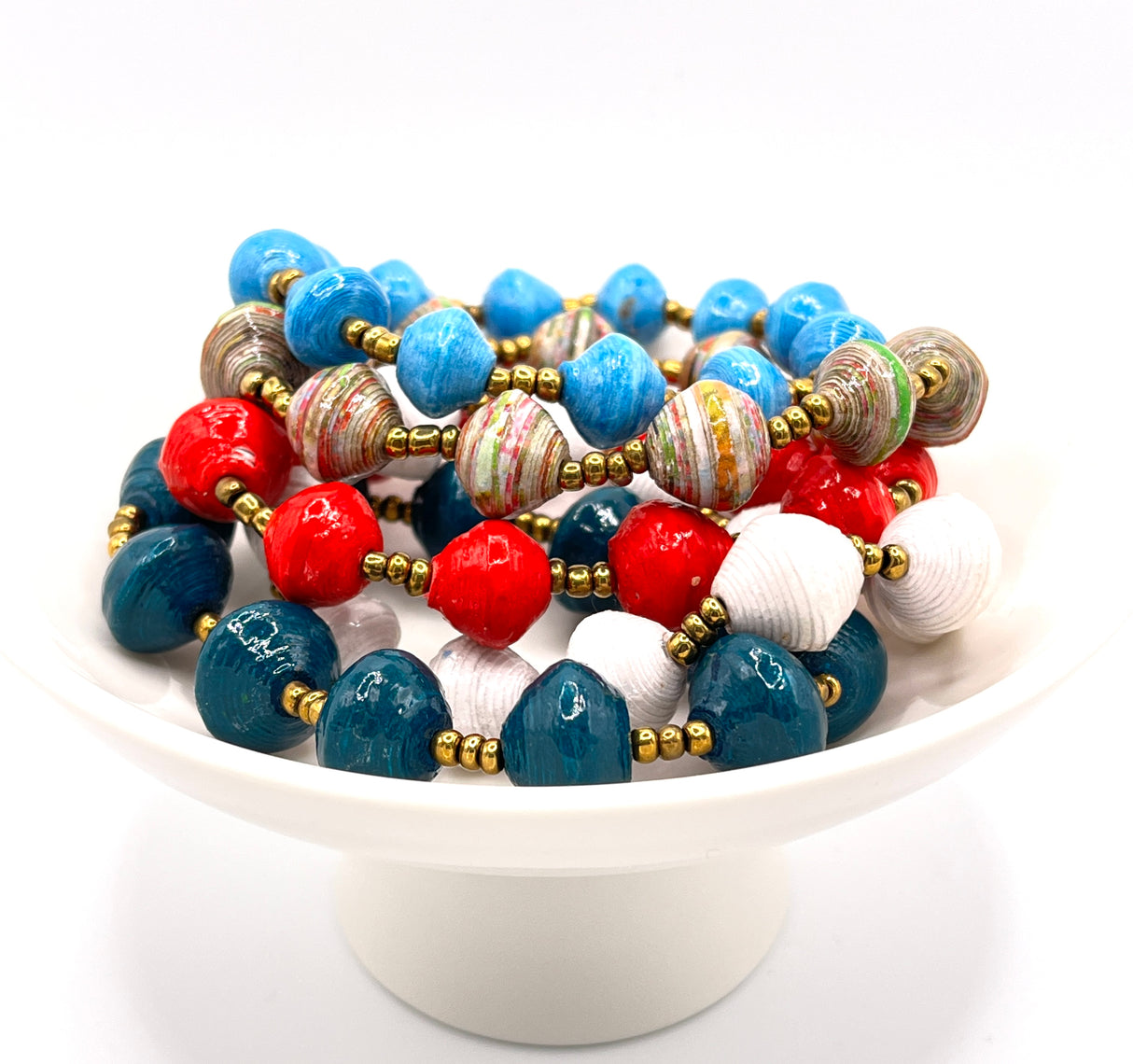 Ugandan Paper Bead Bracelet Set