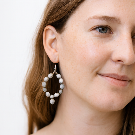 Job's Tears Hoop Earrings