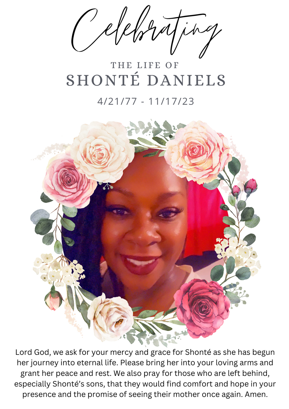 In Memory of our sister, Shonté Daniels