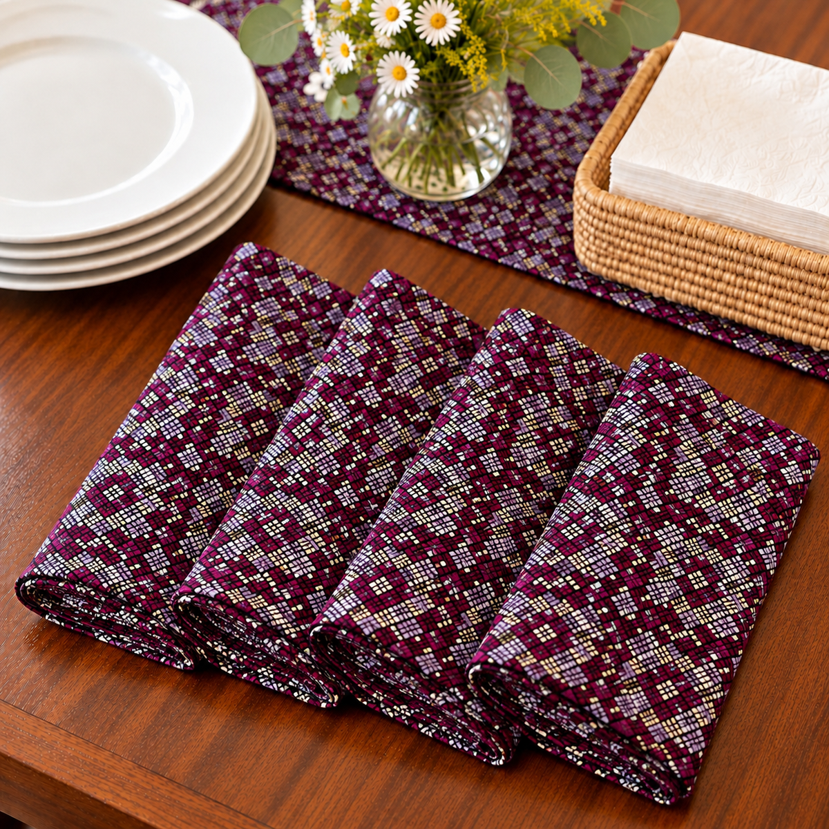Tooro African Print Cloth Napkins