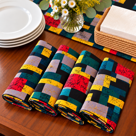 Tooro African Print Cloth Napkins | Set of 4