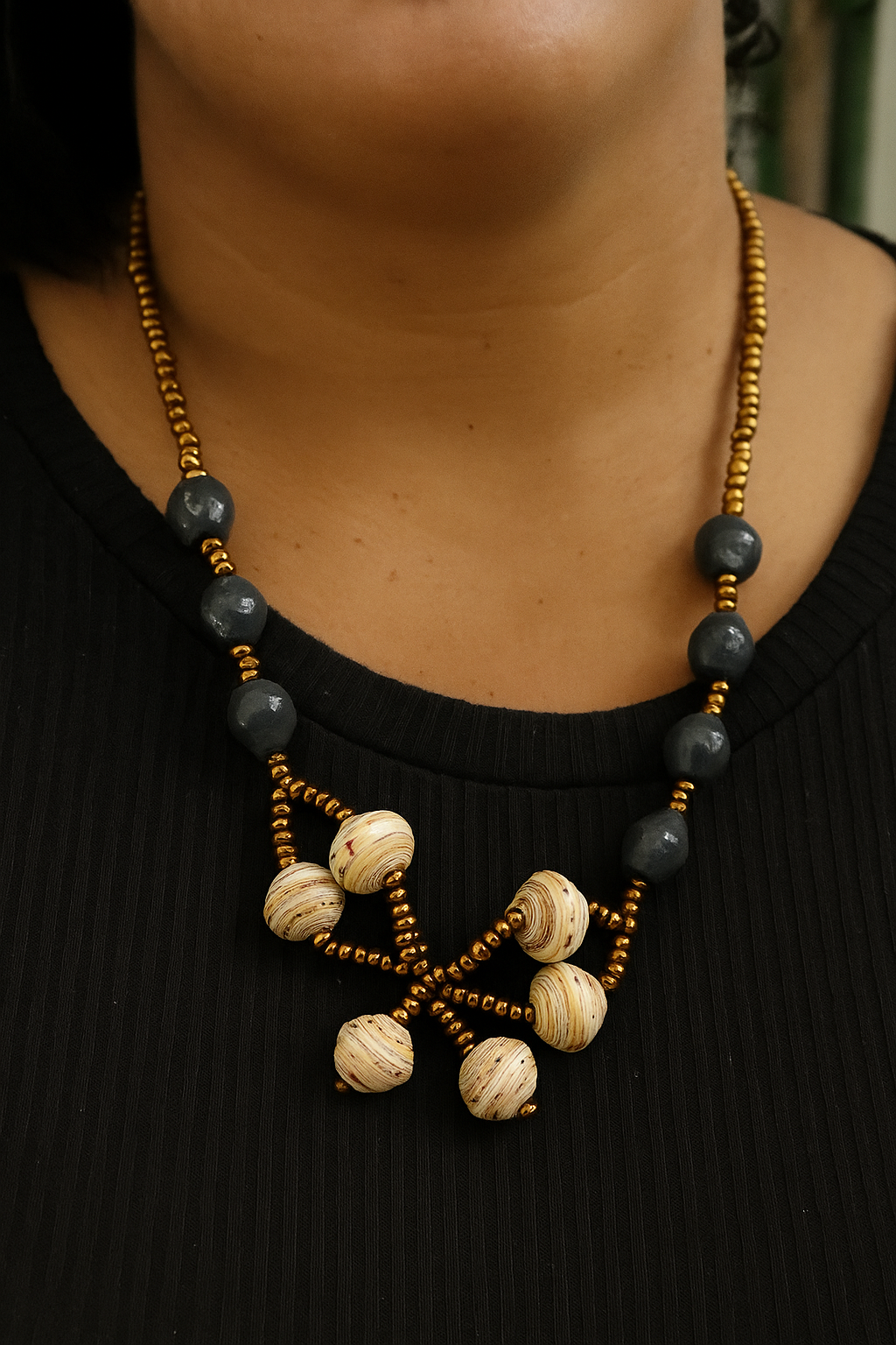 Ugandan Ekisaru Paper Bead Necklace