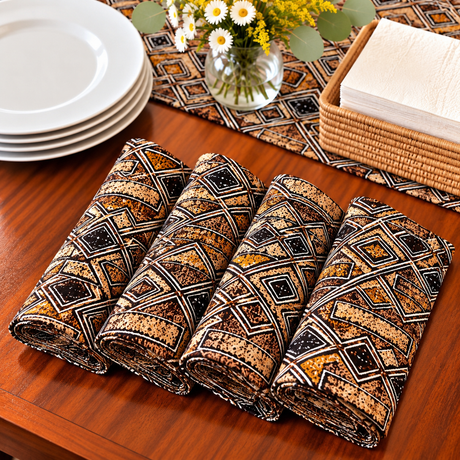 Tooro African Print Cloth Napkins | Set of 4