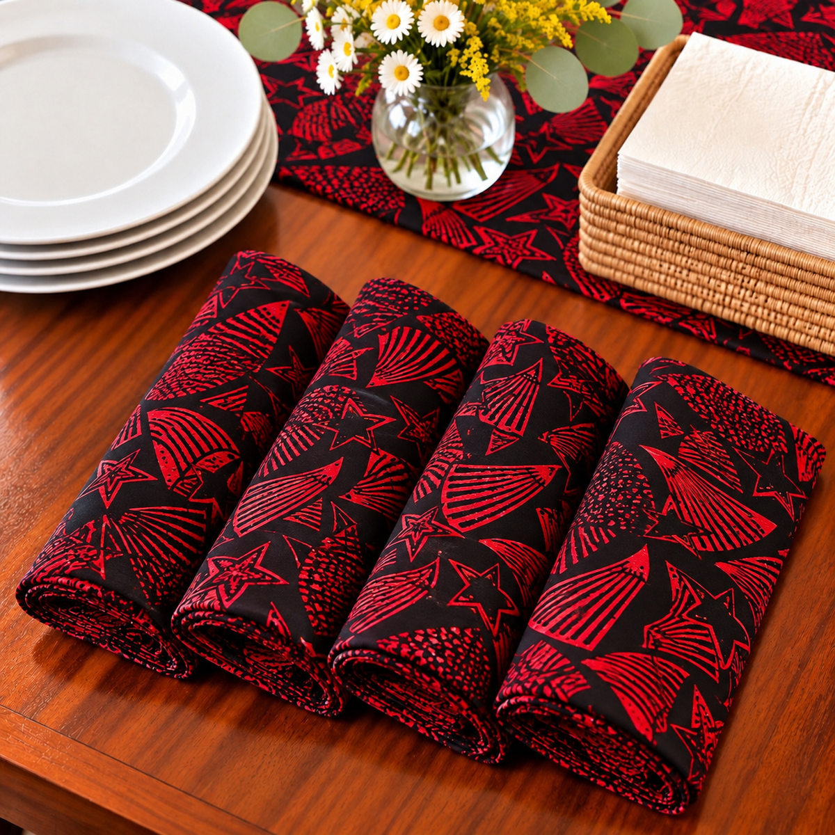 Tooro African Print Cloth Napkins