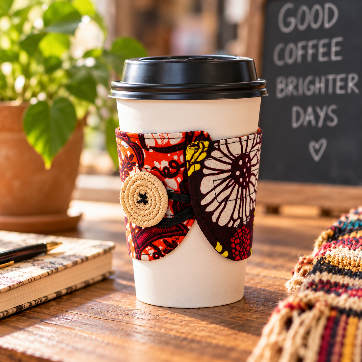 African Fabric Coffee Sleeve